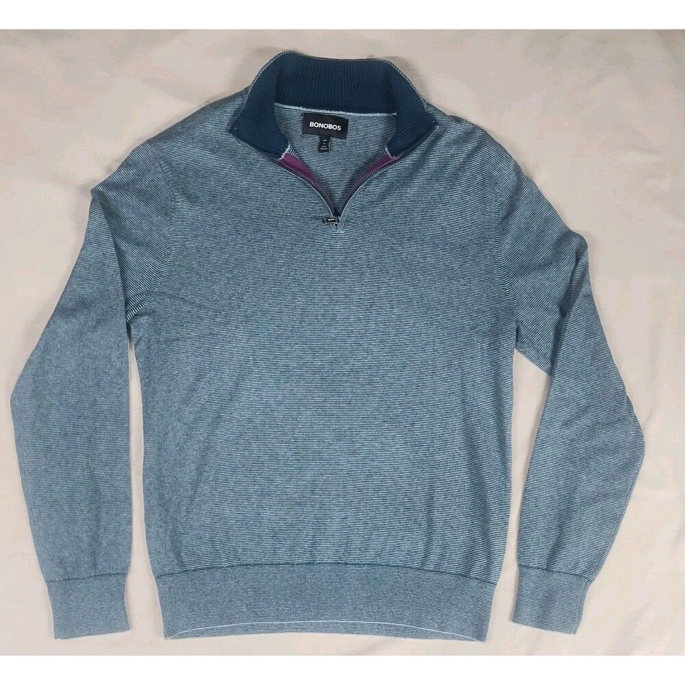 Bonobos Washable Cotton Cashmere Quarter Zip Sweater Men's Size Medium Slim